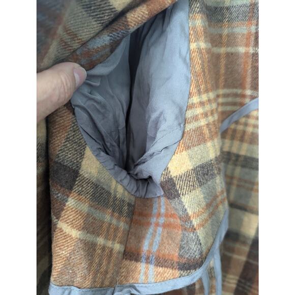 Free People Mari Plaid Boxy Blazer Oversized Brown Wool Blend Jacket XL NWT - Picture 7 of 12